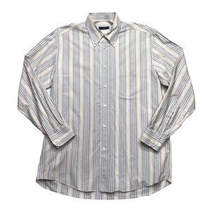 CANALI Sportswear Shirt Men L Orange Stripe Pocket Button Down Italy Retro